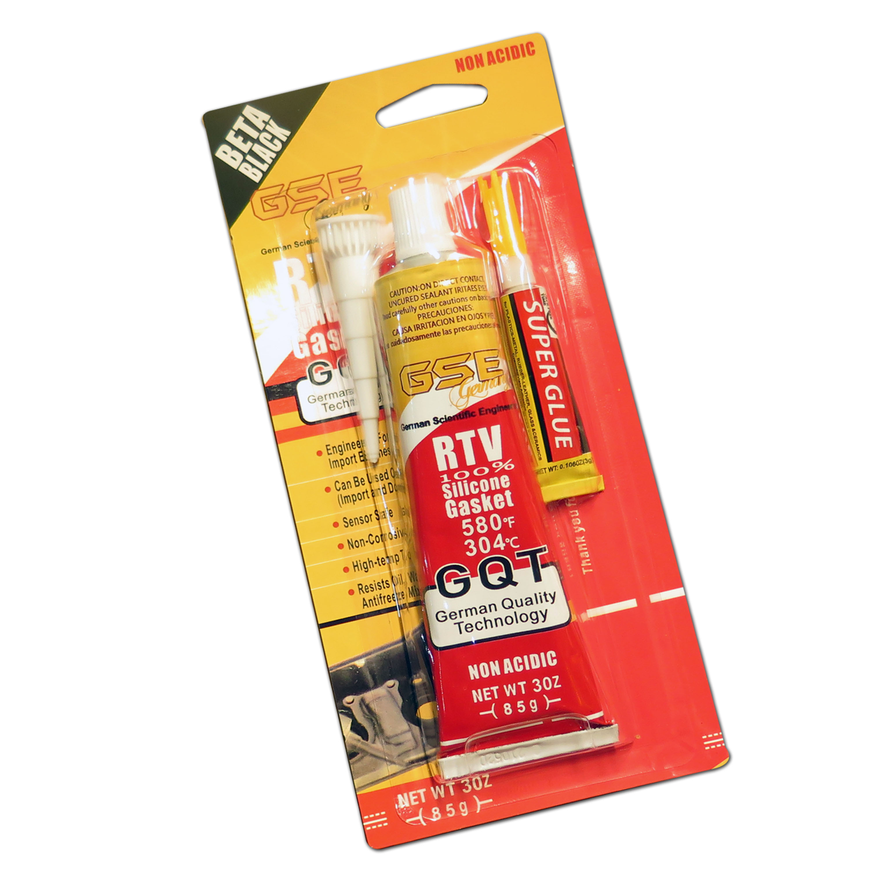RTV 100% SILICONE BETA BLACK 85G 304C NON ACIDIC GSE GERMANY